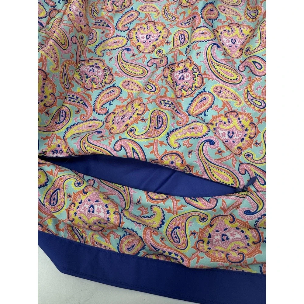 Peter Millar Women's Full Zip Lightweight Jacket Blue With Paisley Lining MEDIUM